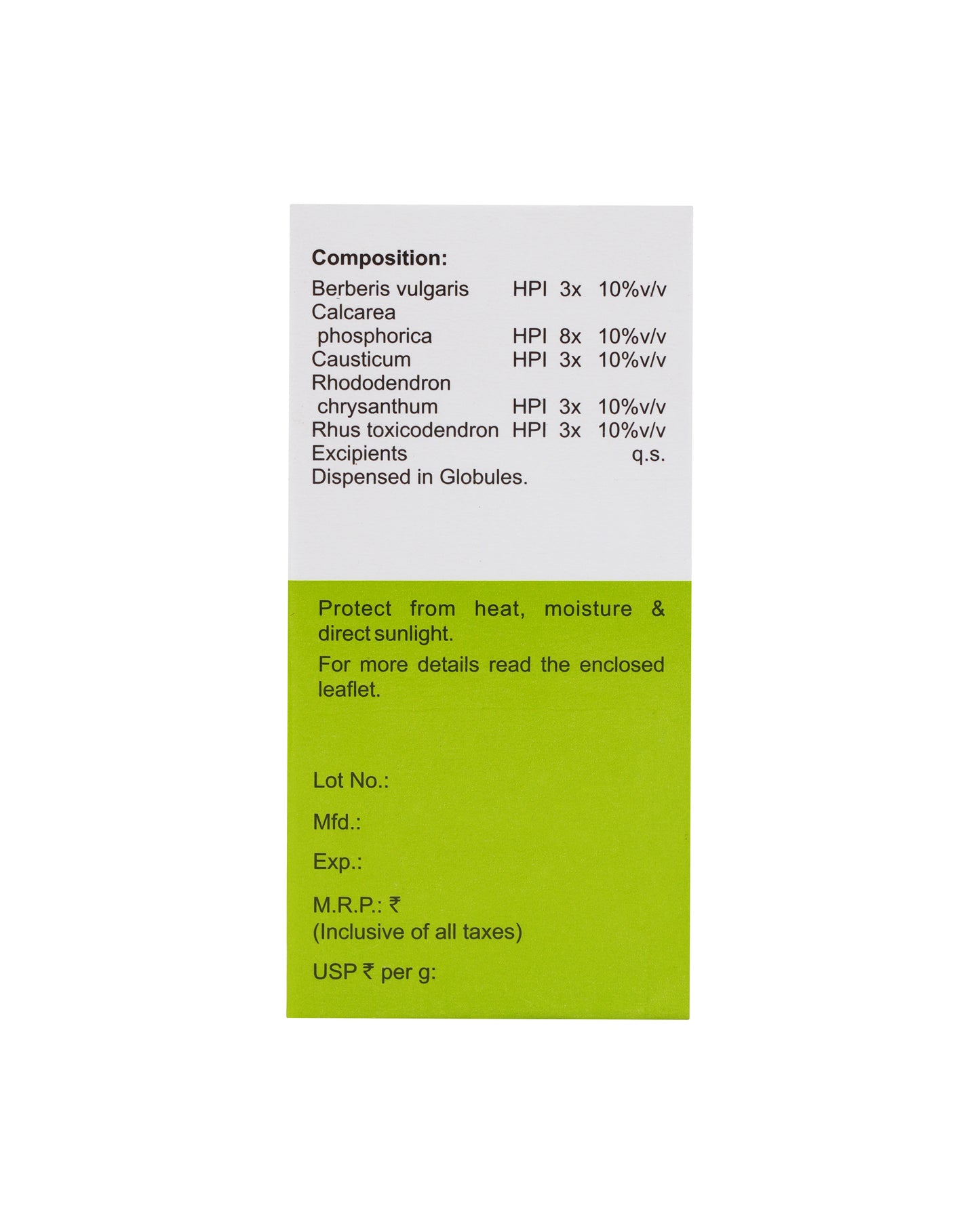 MEDICATED GLOBULES FOR PAIN - 20 GM