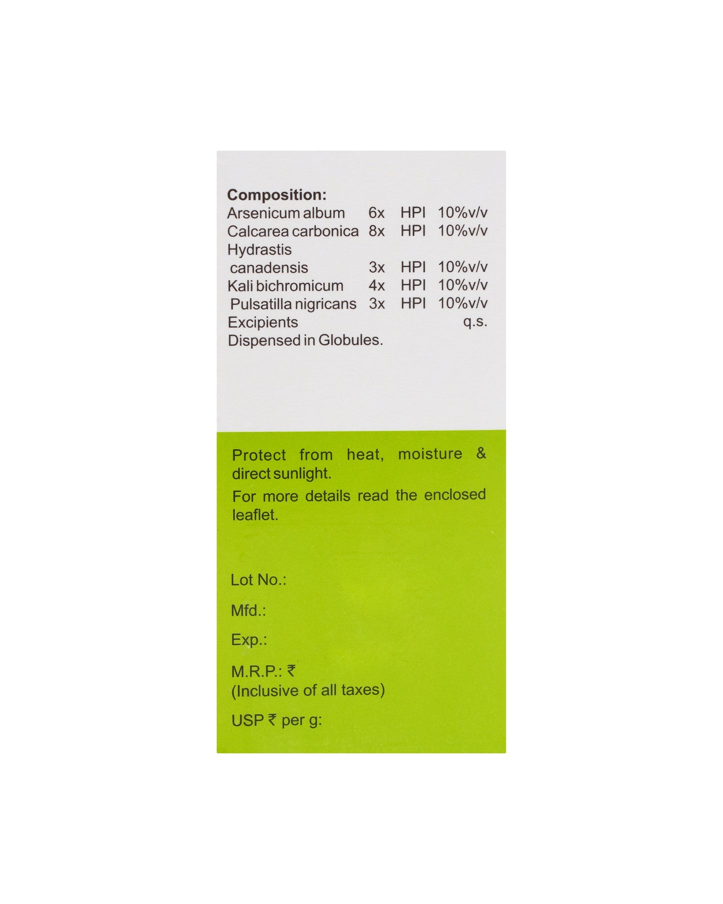 MEDICATED GLOBULES FOR SINUSITIS - 20 GM
