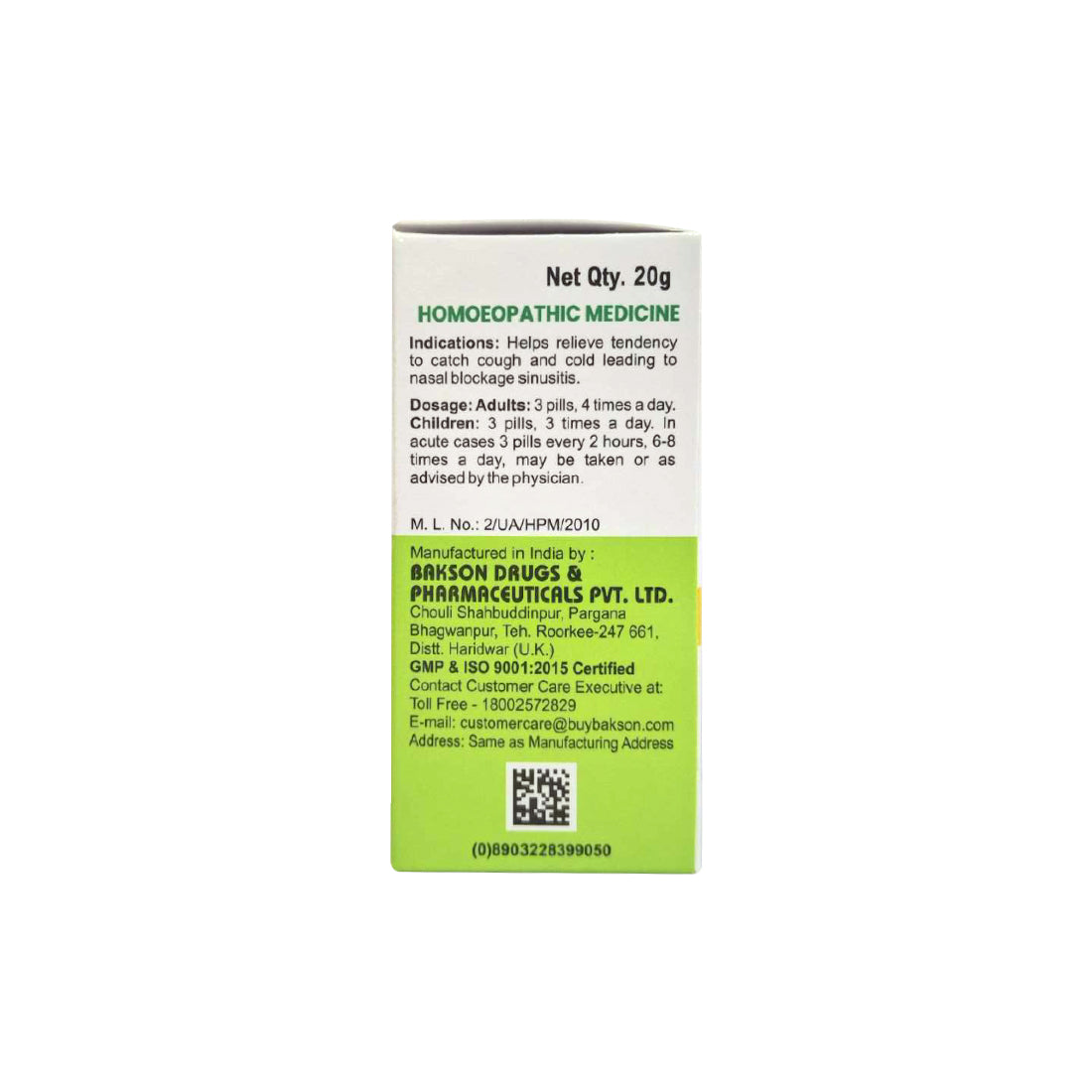 MEDICATED GLOBULES FOR SINUSITIS - 20 GM