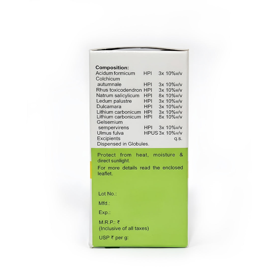 MEDICATED GLOBULES FOR SLIP DISC - 20 GM