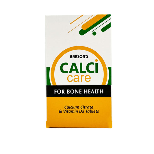 Box of Bakson's Calci care for bone health on a white background