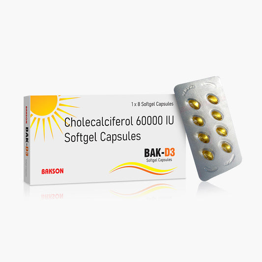 BAK D3 (Cholecalciferol 60000 IU) - (10X1X8) CAPSULES