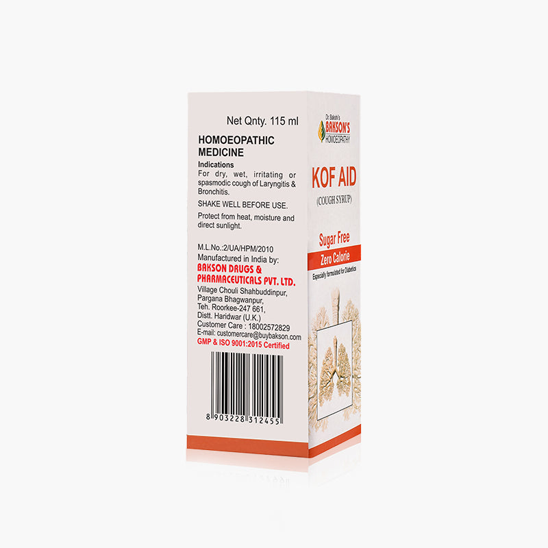 KOF AID SYRUP (SUGAR FREE)-115ML