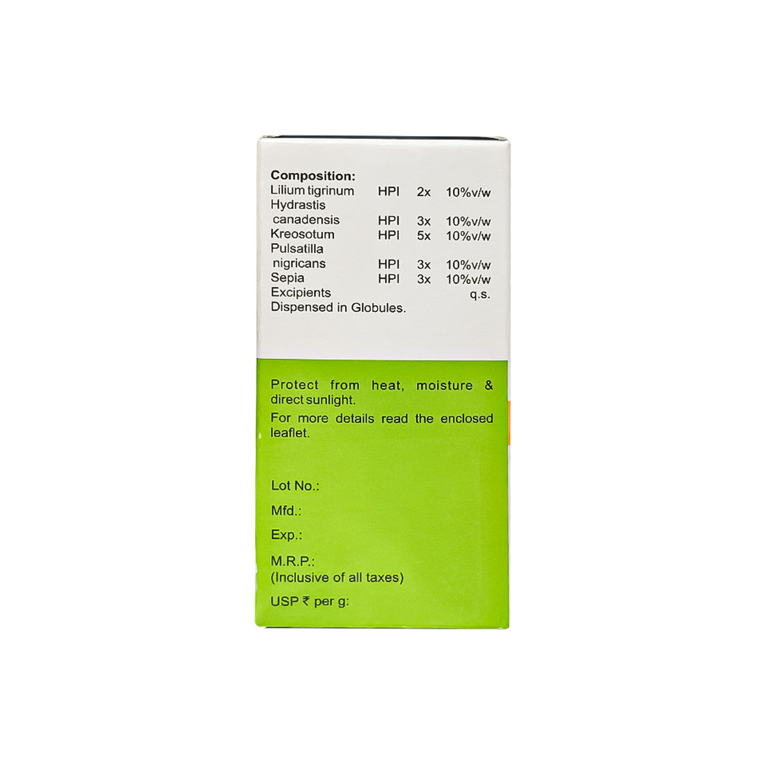 MEDICATED GLOBULES FOR LEUCORRHOEA - 20 GM
