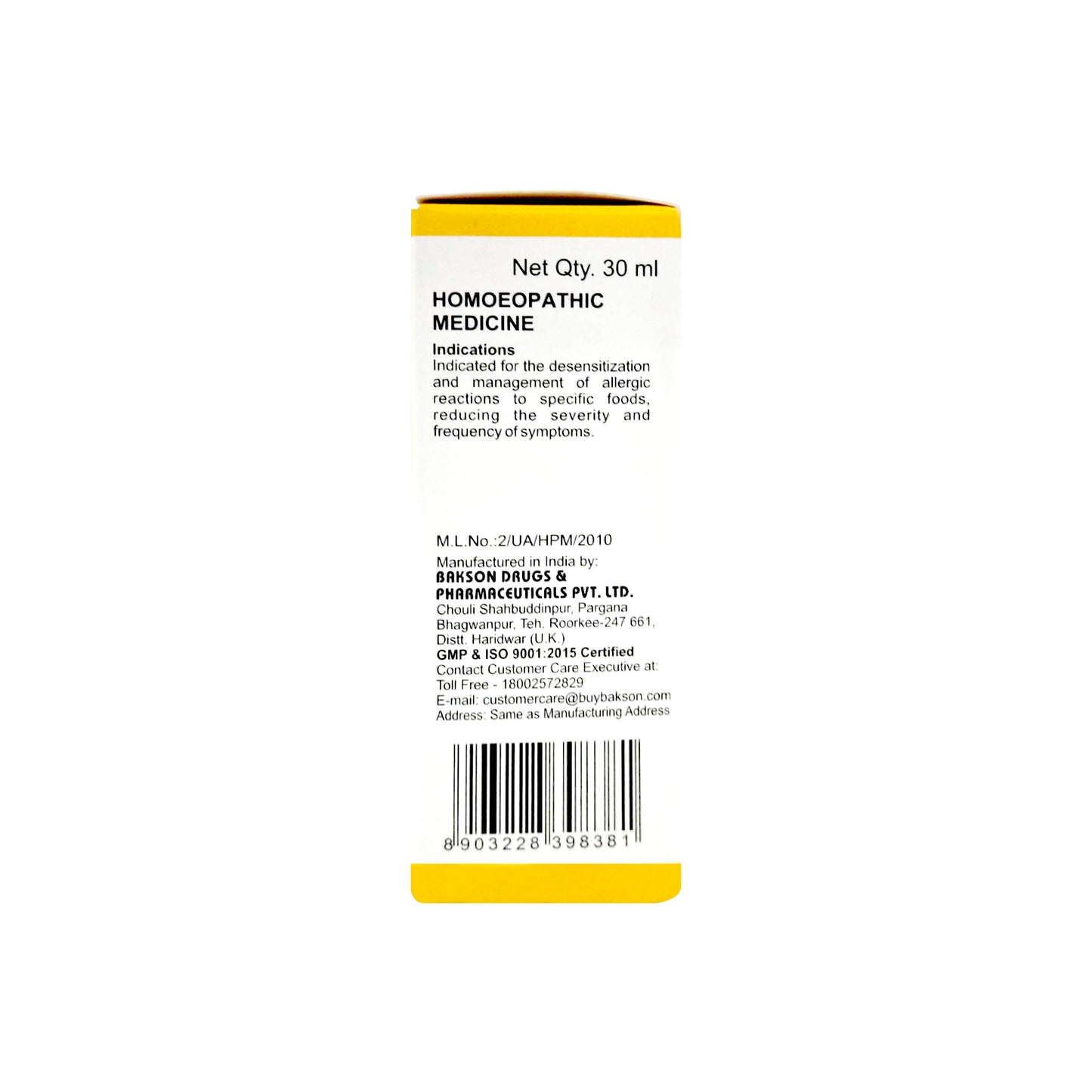 B DROP #82 – (FOOD ALLERGY DROPS) – 30 ML