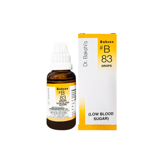 B DROP #83 – (LOW BLOOD SUGAR DROPS) – 30 ML