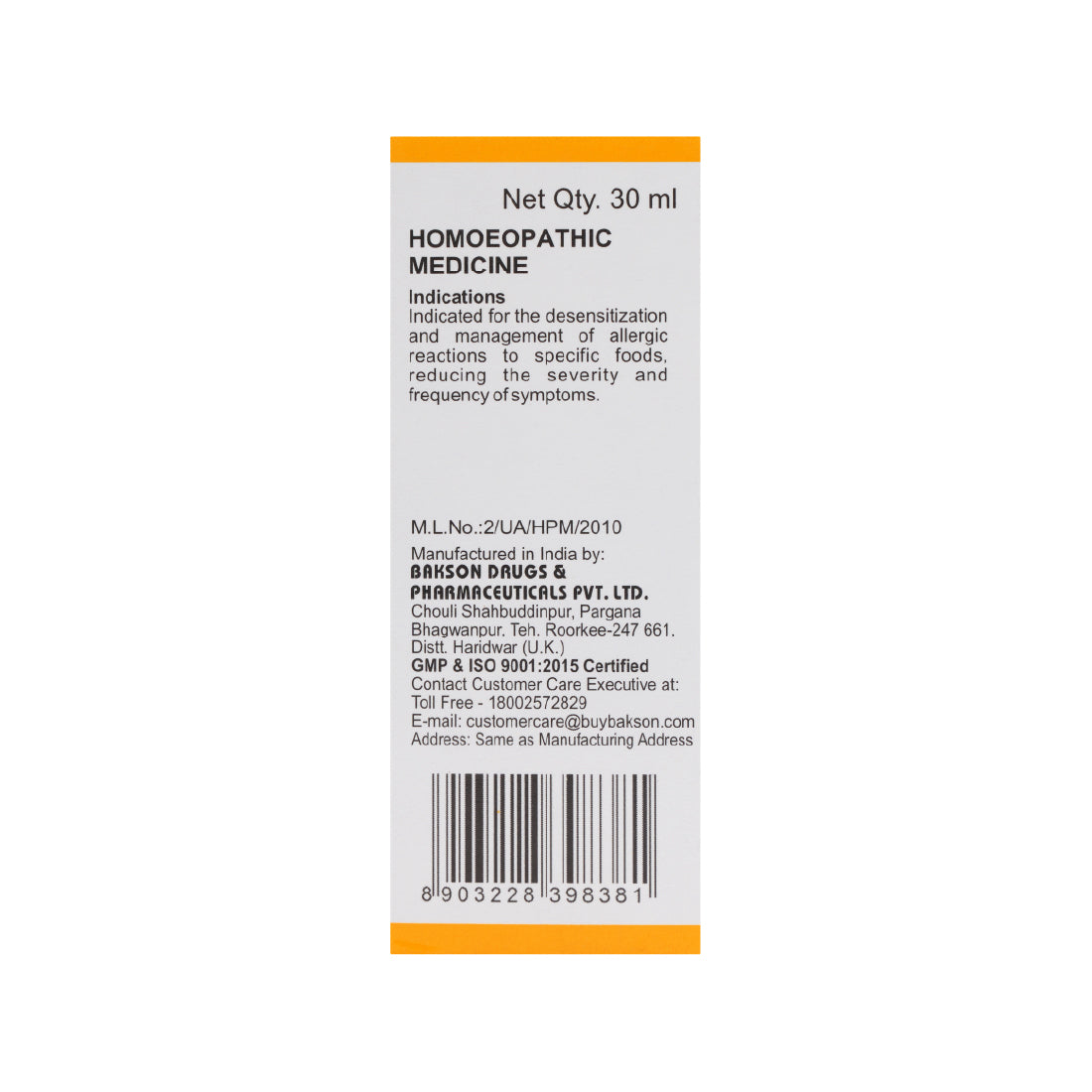 B82 DROP (FOOD ALLERGY)