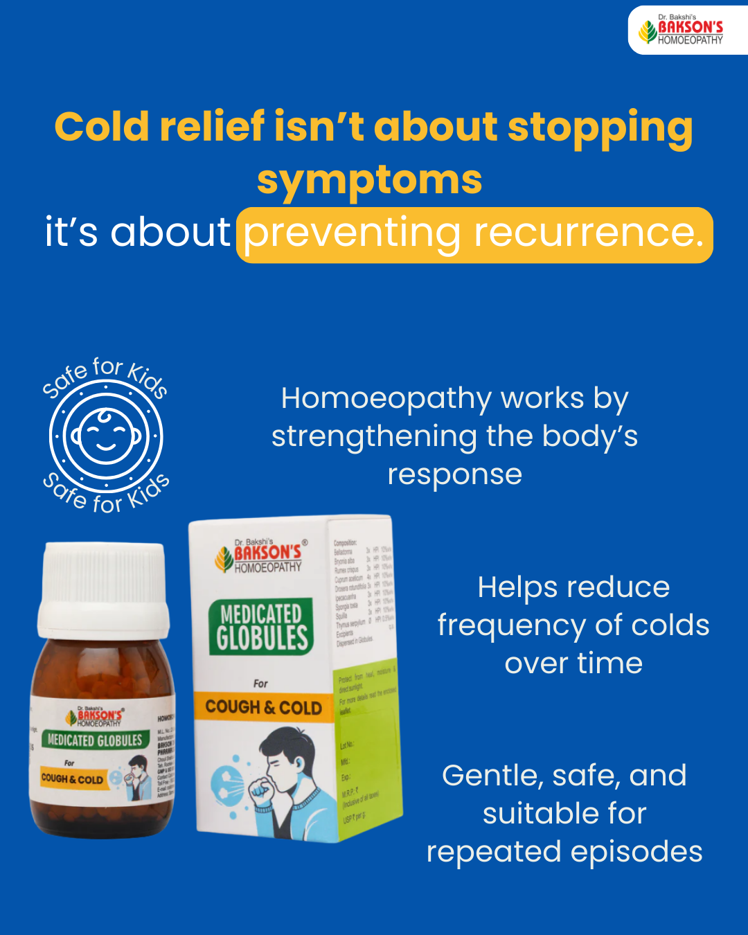 MEDICATED GLOBULES FOR COUGH AND COLD - 20 GM