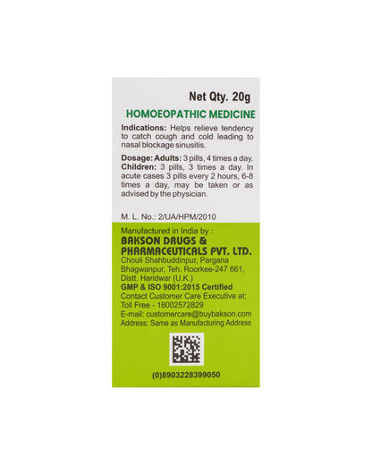 MEDICATED GLOBULES FOR SINUSITIS - 20 GM