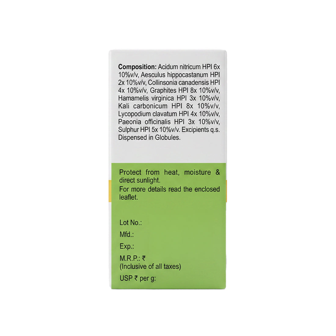 MEDICATED GLOBULES FOR FISSURES – 20 GM