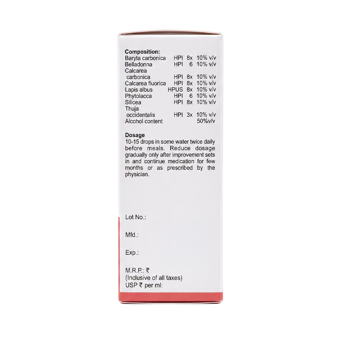 Medication box with text on a white background