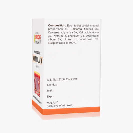 HOMOEOPATHIC FORMULA 'D' TABLETS-40TABS (M)