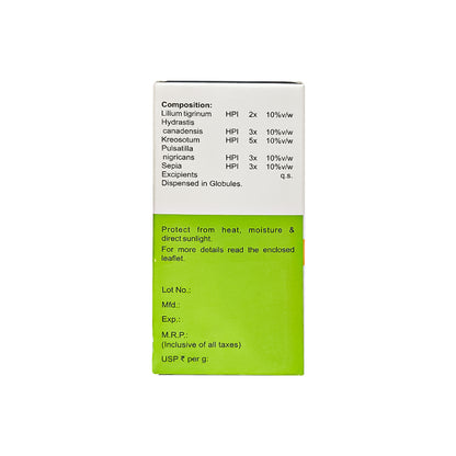 MEDICATED GLOBULES FOR LEUCORRHOEA - 20 GM