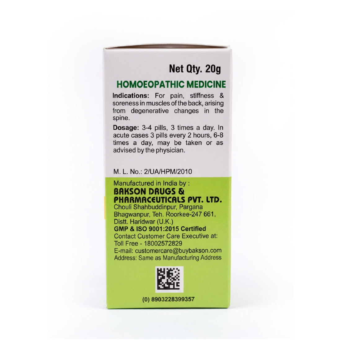 MEDICATED GLOBULES FOR CERVICAL SPONDYLOSIS - 20 GM